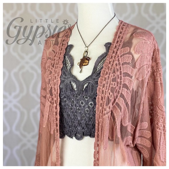 POL Longline Mineral Wash Lace Bralette - Picture 7 of 12